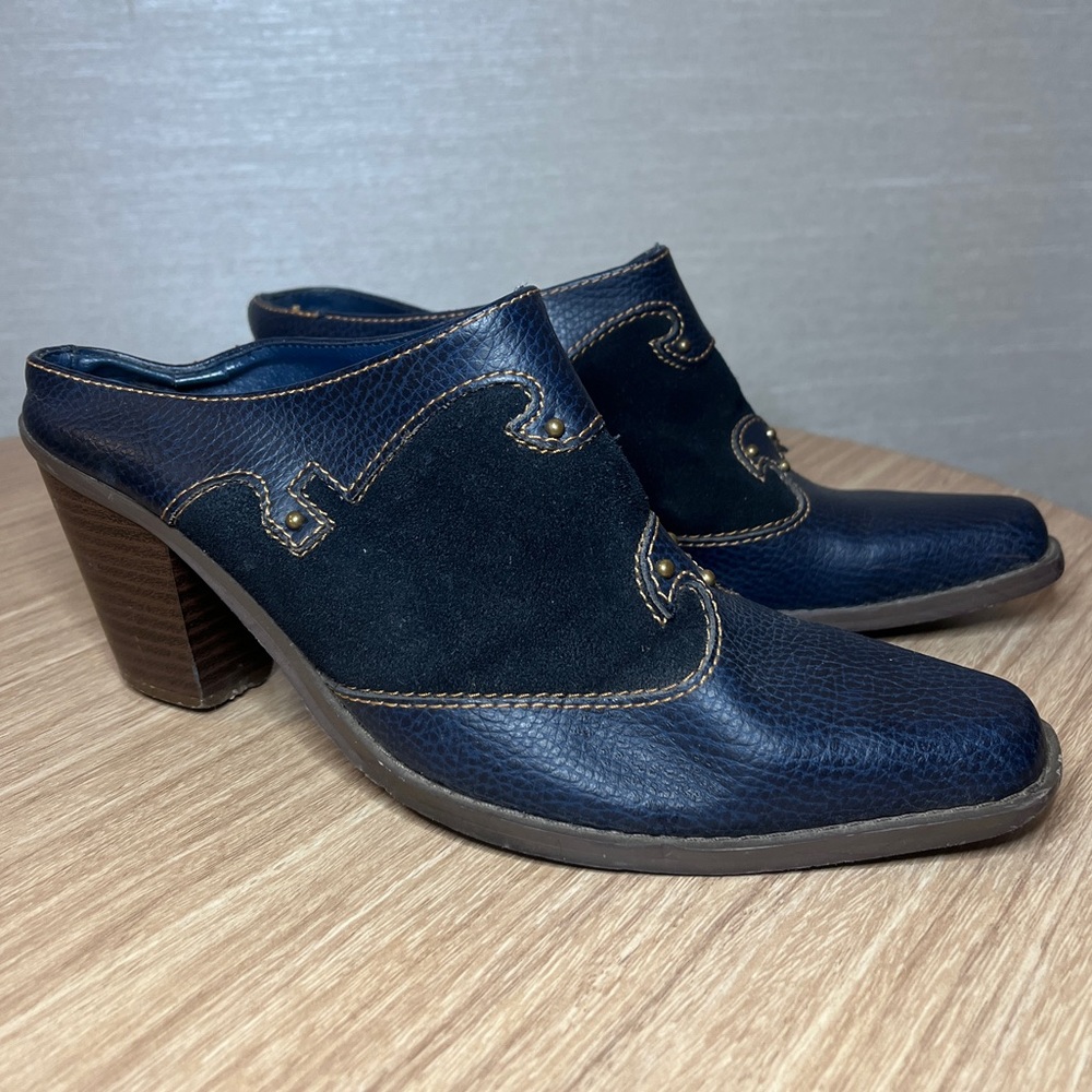 Navy Blue Vintage Western Mules!